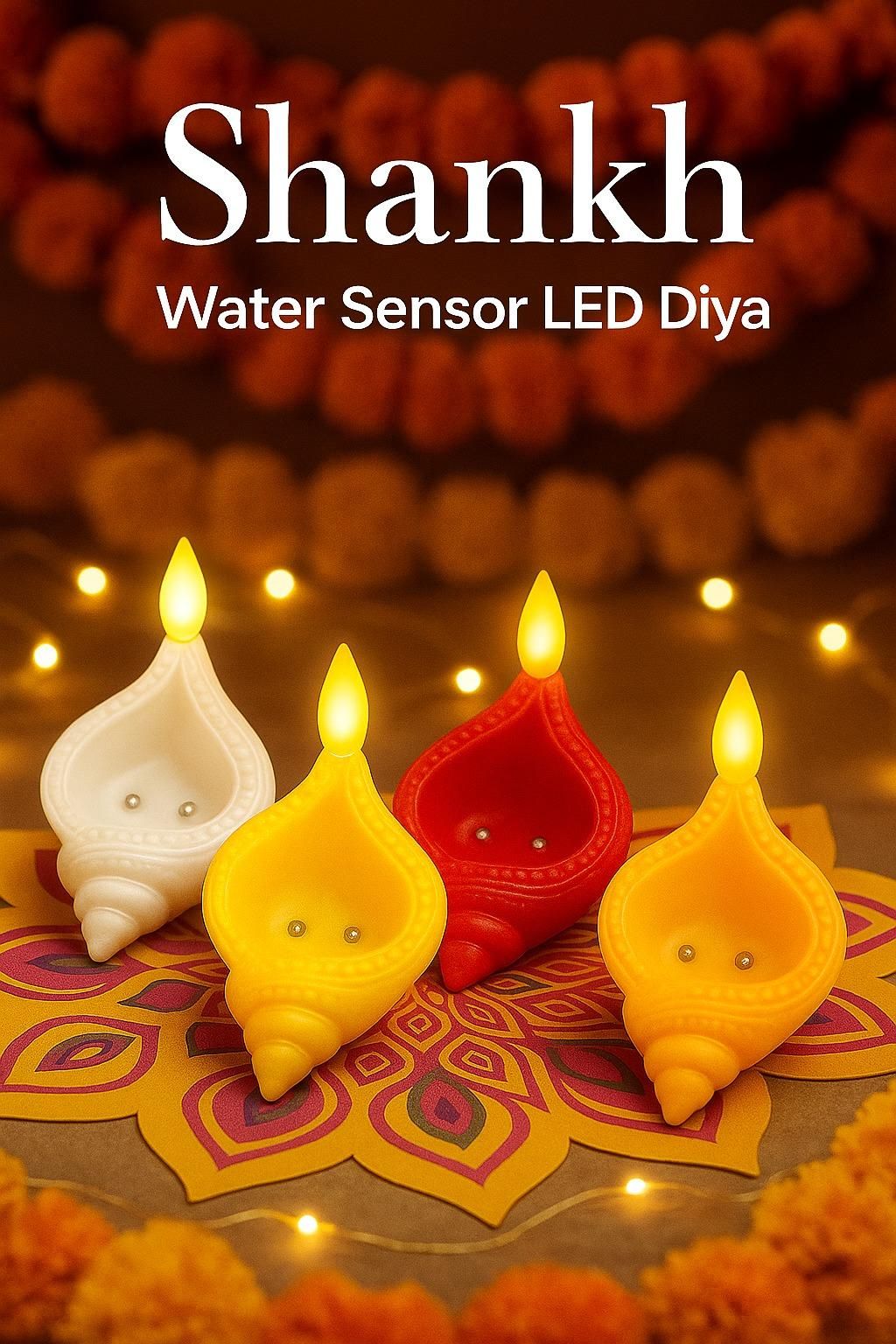 Shankh Water Sensor LED Diya - Set of 6/12/18/24
