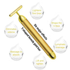 24K Gold T-Shape Vibrating Face Massager 🌟Diwali Offer 50% OFF🌟