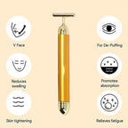 24K Gold T-Shape Vibrating Face Massager 🌟Diwali Offer 50% OFF🌟