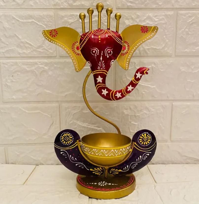 Intricately Crafted Spiritual Decor Ganesha with Diya Holder