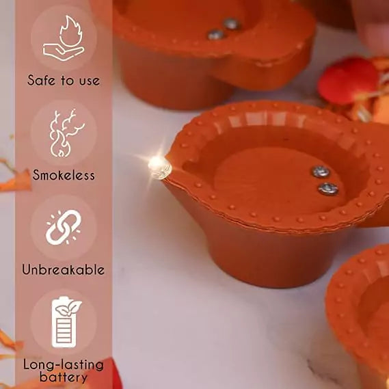 Water Sensor Diyas with, Ambient Lights - Pack of 6/12/18/24