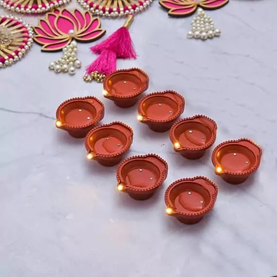 Water Sensor Diyas with, Ambient Lights - Pack of 6/12/18/24