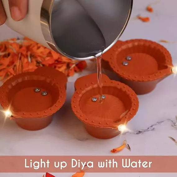 Water Sensor Diyas with, Ambient Lights - Pack of 6/12/18/24