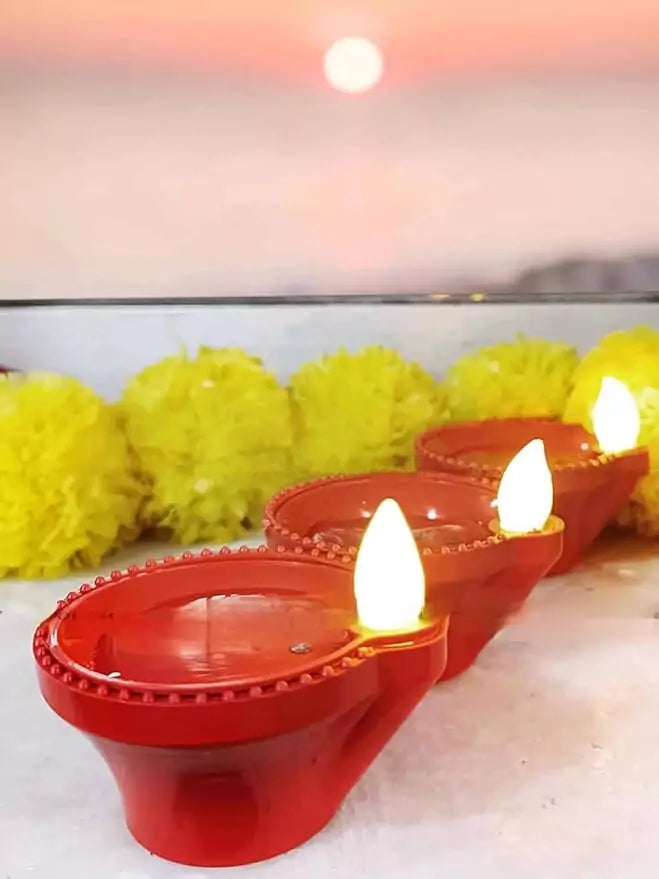 Water Sensor Diyas with, Ambient Lights - Pack of 6/12/18/24