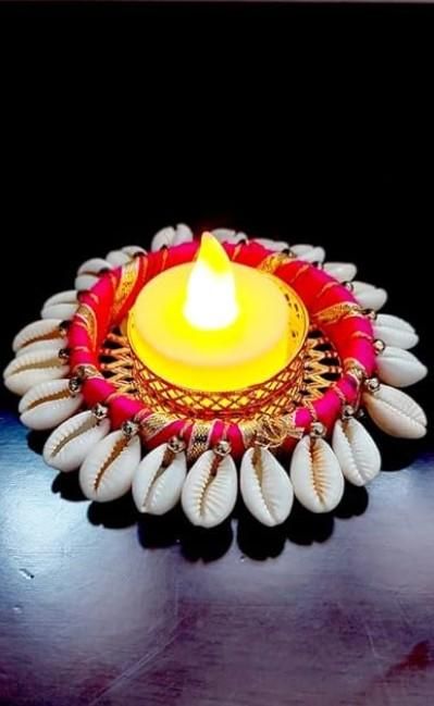Cowrie Shell Design Tealight Holder – Pack of 2