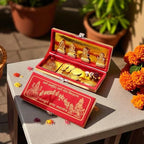 Dhan Laxmi Kuber Bhandari Yantra - Set of 12 Brass Items