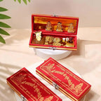 Dhan Laxmi Kuber Bhandari Yantra - Set of 12 Brass Items
