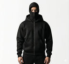 Men's Full Sleeves Zipper Hoodie with Mask