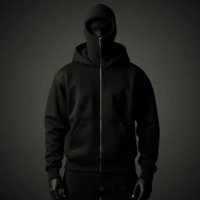 Men's Full Sleeves Zipper Hoodie with Mask